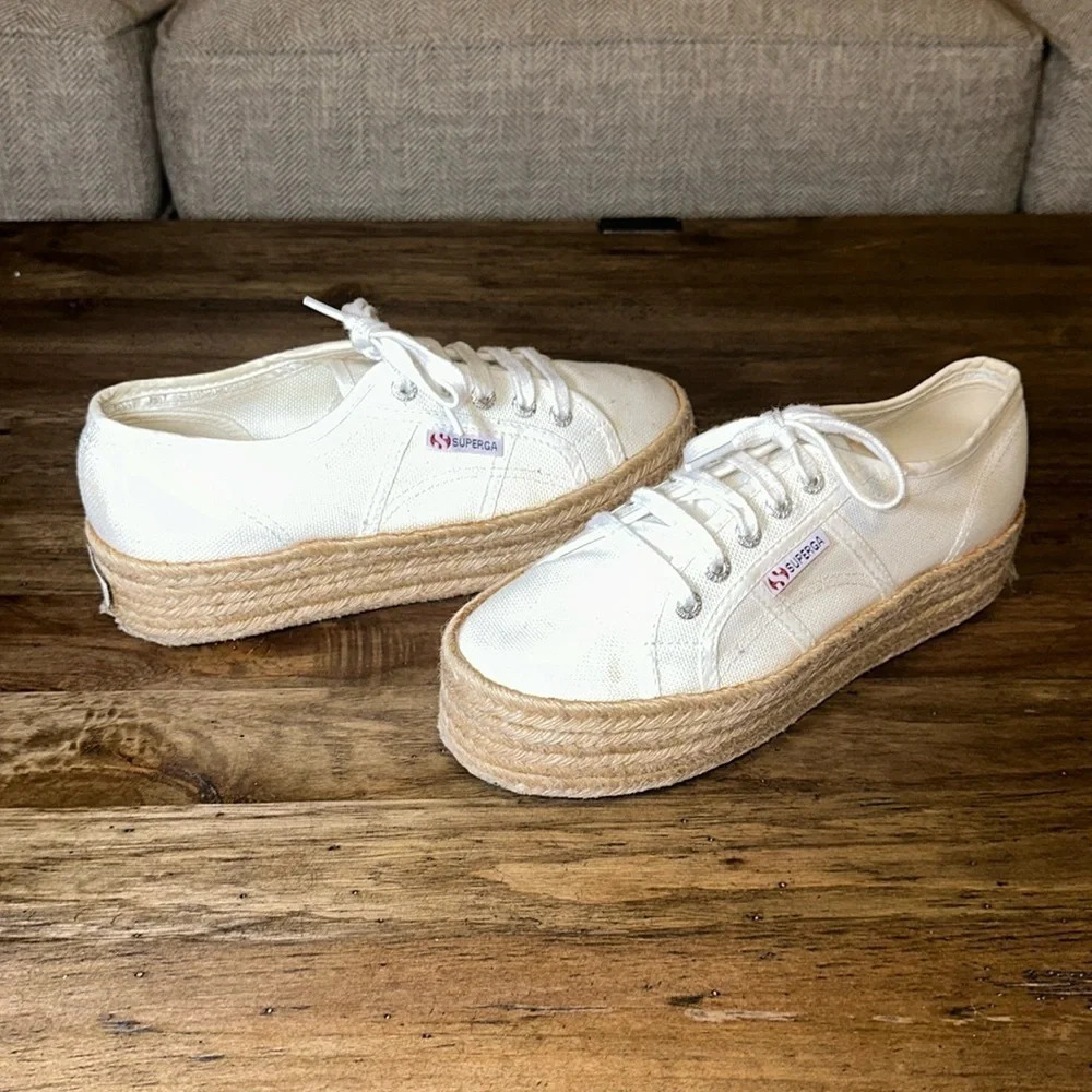 Superga 2790 Canvas Low-Top Platform Sneakers Shoes MEN 6 WMN 7.5 unisex - Picture 3 of 10